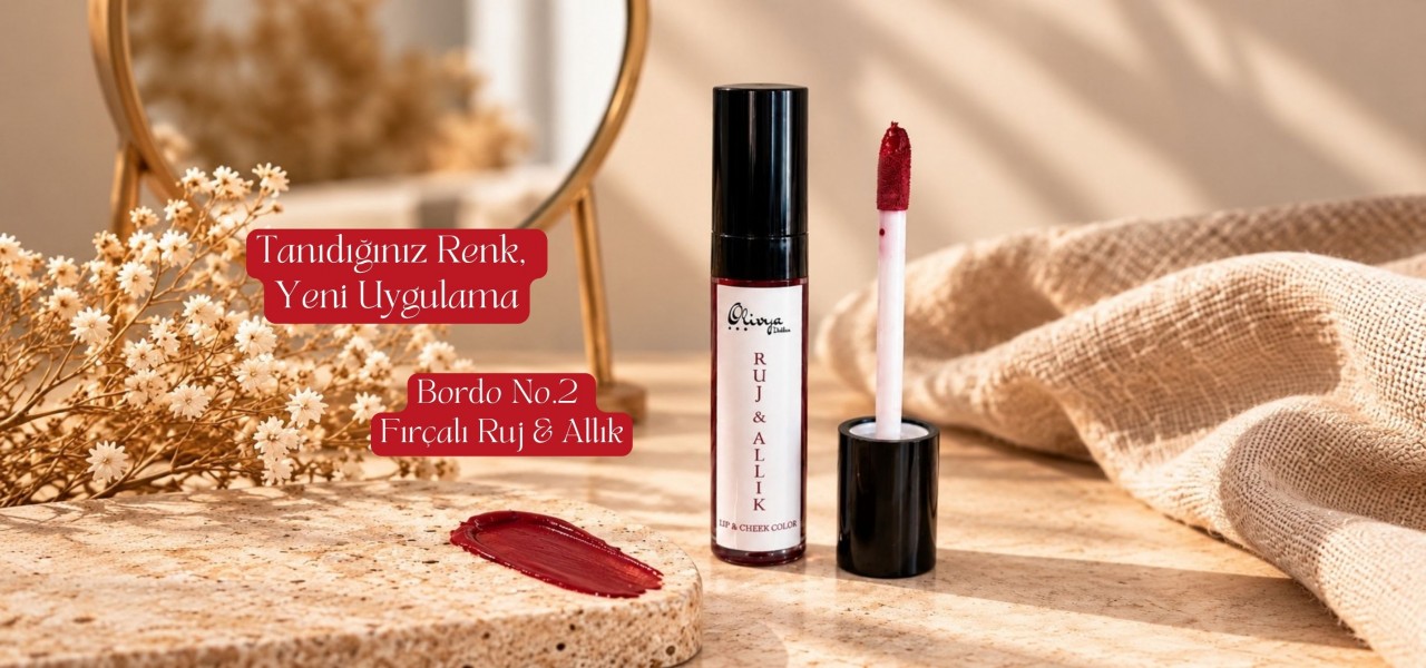 Fırçalı Ruj & Allık Bordo