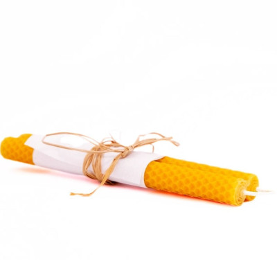 Doğal Balmumu Mum 22 cm - 2'li