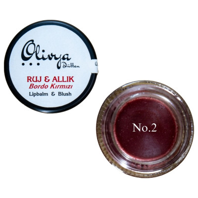 Doğal Ruj & Allık - Bordo Kırmızı No:2