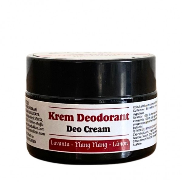 Doğal Krem Deodorant - Alüminyumsuz ve Kimyasal İçermeyen Ter Kokusu Önleyici Lavanta & Ylang Ylang & Limon